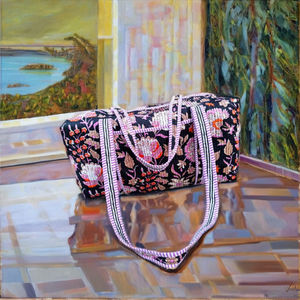 กระเป๋าผ้าฝ้ายแฟชั่น พิมพ์ลายทันสมัย น้ำหนักเบา เป็นมิตรกับสิ่งแวดล้อม ปิดด้วยซิป สำหรับของใช้จำเป็นในการเดินทาง ขนาดใหญ่ - Product Image 1