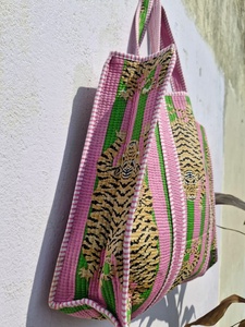 Quilted Cotton <b>Vintage</b> Lightweight <b>Tote</b> <b>Bag</b> Solid Color Makeup Pouch Travel Cosmetic Organizer Handmade Shoulder <b>Bag</b> Gift for - Product Image 3
