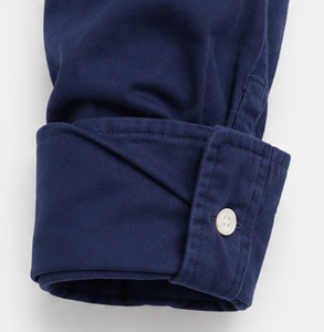 Chemise décontractée pour homme, bleu marine, col boutonné, manches longues - Product Image 3