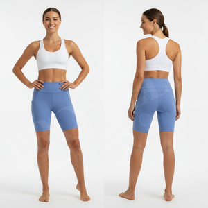 Shorts de sport pour femme, taille haute, unis, sans couture, effet ventre plat, extensibles, pour fitness, yoga, entraînement, gym, course à pied et cyclisme - Product Image 3