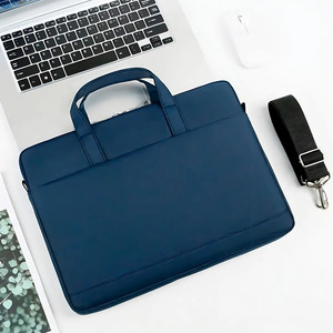 Sac pour ordinateur portable en néoprène imperméable avec fermeture éclair et sangle réglable pour hommes, femmes, travail, bureau, collège, voyage, affaires - Product Image 6