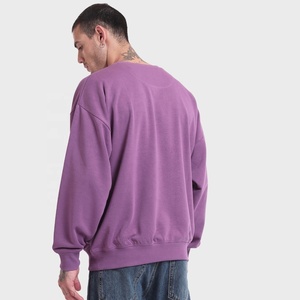 เสื้อสเวตเตอร์ผ้าฝ้ายสำหรับผู้ชายเสื้อสเวตเตอร์ไม่มีลายสำหรับใส่พอดีตัวออกแบบโลโก้ได้ตามต้องการ2024 - Product Image 3