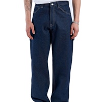 Jean en denim stretch délavé coupe ample pour homme, style hip-hop, en coton épais et respirant, pantalon décontracté moderne, vente en gros, usine de vêtements