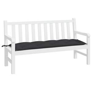Coussin de banc de jardin en tissu Oxford noir, coussins d'extérieur 59,1 x 19,7 x 2,8 po - Product Image 3