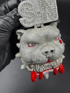 Colgante Personalizado de Bulldog de Diseño Exclusivo, Plata de Ley 925 con Moissanita VVS, Cadena Hip Hop con Incrustaciones, Joyería 3D de Dibujos Animados Unisex - Product Image 5