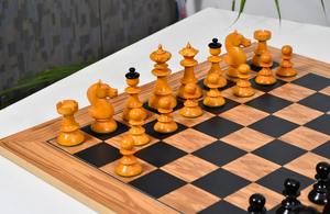 Juego de ajedrez reproducción del viejo café austriaco de Viena V2.0, piezas de madera de haya ebonizada y caja de madera de haya antigua, Rey de 3.8 pulgadas, al mejor precio. - Product Image 3