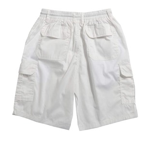 INDEX APPAREL Men's <b>White</b> <b>Cargo</b> Bermuda Shorts Mid Waist Drawstring Casual Cotton Shorts with Pockets - Product Image 3