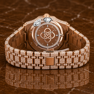 นาฬิกาข้อมือผู้ชายหรูหรา หน้าปัดทรงกลม ประดับเพชรโมอิสซาไนต์เต็มสาย - Product Image 4