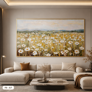 Impression sur toile de champ de fleurs épanouies HALO, édition authentique du Vietnam, peinture originale artisanale de la marque HALO pour la décoration de la maison et des hôtels - Product Image 2