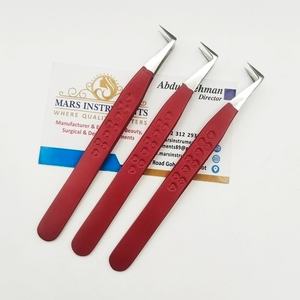 Pinzas de Alta Calidad para Extensiones de Pestañas con Diseño de Corazón Rojo, Volumen 90 Grados - Product Image 1