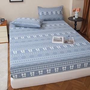 Custom Polyester/Cotton Flat <b>Sheet</b> <b>King</b> & Queen <b>Size</b> Soft Breathable 300tc Deep Pocket All-Season Plain OEM Wholesale Set - Product Image 3
