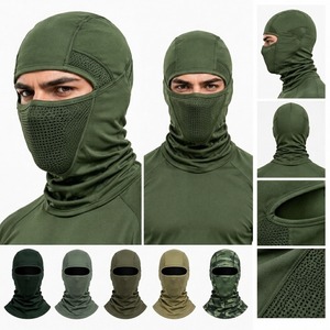 HAMILO SPORTS Cagoule respirante rayée réglable, cache-visage intégral, masque de ski, cache-cou, extérieur, unisexe, adulte, 100% coton - Product Image 2