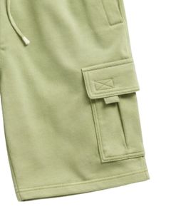 กางเกงขาสั้นคาร์โก้สีเขียวมะกอกอ่อนสำหรับผู้ชาย เอวยางยืด มีเชือกผูก เอวสม็อค สไตล์ลำลอง สตรีทแวร์ มีกระเป๋าข้าง กางเกงขาสั้นฤดูร้อน รับผลิตแบบ OEM - Product Image 6