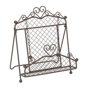 Porte-livres de cuisine classique décoratif, finition rustique, en fil de fer, motif coq - Product Image 1