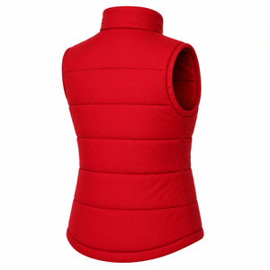 Wholesale <b>Women</b> <b>Sleeveless</b> Puffer Vest Stand Collar Padded Zip Pockets Solid Color Custom Winter Warm Polyester/Nylon Bodywarmer - Product Image 5