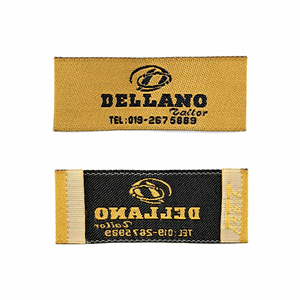 Etiquetas de Estilo Premium de Alta Calidad, Personalizadas, Cosidas, Cortadas con Láser, con Puntas Plegadas, Tejidas, de Damasco, Rectangulares, Personalizables para Bolsas - Product Image 2