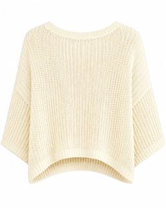 Pull court tricoté surdimensionné personnalisé pour femme, coupe ample, manches courtes, léger, respirant, décontracté, tendance, pour l'été - Product Image 2