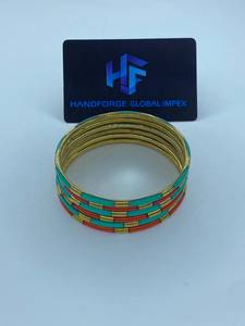 Boutique <b>Resin</b> Brass Statement Bangles Ethnic Style Party Occasion Women's Wholesale Bulk OEM ODM Supplier - Product Image 5