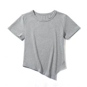 Camisetas Deportivas de Cuello Redondo para Mujer, Manga Corta, Tejido de Punto, 220g, Antiarrugas, Compresión, Secado Rápido, Verano, Casual - Product Image 1