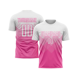 Custom Pink White Sublimation Soccer Uniform Jersey Set Tagless <b>Comfort</b> Wholesale Options With Sublimation Printing - Product Image 2