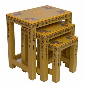 เก้าอี้ไม้รูปช้างเพ้นท์ลายด้วยมือ |   ลายชนเผ่าโบโฮ |   ขายส่ง - Product Image 2