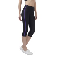 Leggings de sport et de yoga pour femmes, taille haute, 3/4, à rayures, avec taille élastique, extensibles dans quatre directions, séchage rapide, vente en gros