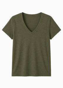 Camiseta de Verano Ecológica para Mujer, Manga Corta, Corte Holgado, Cuello en V, con Estampado, Transpirable y de Secado Rápido, para Uso Casual y Fiestas - Product Image 3
