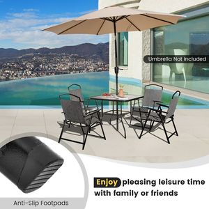 Set di 4 Sedie Pieghevoli da Esterno con Telaio in Metallo Resistente e Seduta Imbottita per Arredamento da Giardino - Product Image 6