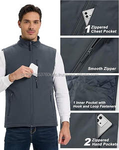 Zipper Sleeveless <b>Jacket</b> Vest Lightweight Windbreaker <b>Jacket</b> <b>Fleece</b> <b>Lined</b> Hooded Softshell <b>Rain</b> <b>Jacket</b> - Product Image 5