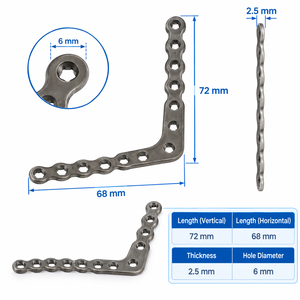 Placa de Bloqueo Ortopédica Veterinaria DETAIN IMPEX de 6.5mm, Corte en Ángulo Recto, Implante de Titanio, Certificación CE Clase II ISO13485 - Product Image 6