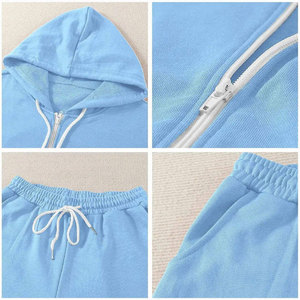 Conjunto Deportivo de 2 Piezas para Mujer, Transpirable, con Cierre, para Gimnasio, Running y Entrenamiento, Color Sólido, 100% Algodón, Casual, OEM ODM - Product Image 6