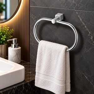 Support mural moderne pour serviette en acier inoxydable, porte-serviette fixe à barre unique, accessoire de salle de bain - Product Image 1