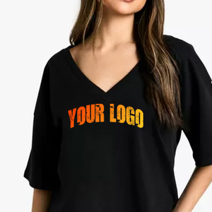 T-shirt personnalisé de haute qualité à coupe classique pour femme, style streetwear, en coton uni, long et ample, surdimensionné - Product Image 6