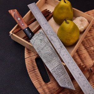 Couteau de cuisine professionnel Bunka de style japonais, en acier Damas forgé à la main, lame pleine longueur de 8 pouces, manche en bois – Vente chaude - Product Image 2