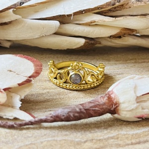 New Arrival Crown Shape <b>Labradorite</b> Brass <b>Ring</b> 18k Gold Plated Statement Dainty <b>Ring</b> Tiara <b>Ring</b> Handmade Wholesale Women's <b>Ring</b> - Product Image 1