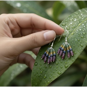 Pendientes de Plata de Ley 925 Hechos a Mano con Rubíes - Joyería de Moda de Jaipur, India - Product Image 3