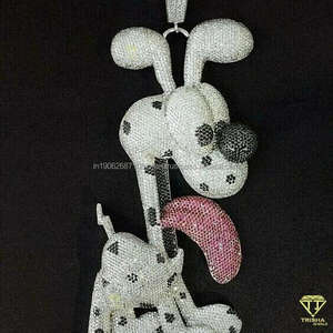 จี้เพชรรูปสุนัขทรงกลมของขวัญสำหรับผู้ชายจี้เงิน925ตกแต่งห้องแล็บออกแบบได้ตามต้องการ - Product Image 4