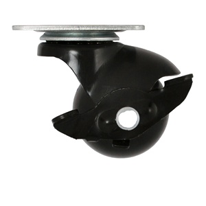 Roue pivotante en plastique noir de 2 pouces avec support métallique pour la mobilité des meubles - Product Image 1