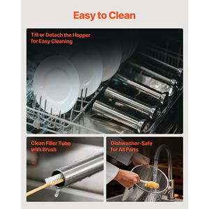Insaccatrice Manuale Professionale per Salsicce 33 LBS/15 L, Insaccatrice Verticale a Doppia Velocità in Acciaio Inossidabile per Carne e Salsicce - Product Image 6