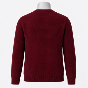 Pull en cachemire à col rond pour homme, contemporain, offrant un confort douillet, une finition raffinée, respirant, anti-plis, facile à superposer pour les affaires - Product Image 5