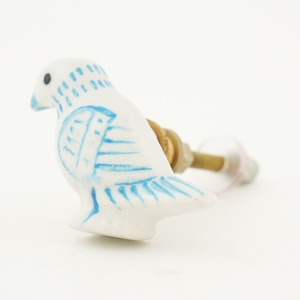 Poignées de tiroir en céramique bleue traditionnelle de haute qualité, faites à la main, en forme d'oiseau, pour commodes, portes d'armoires et placards de cuisine - Product Image 6