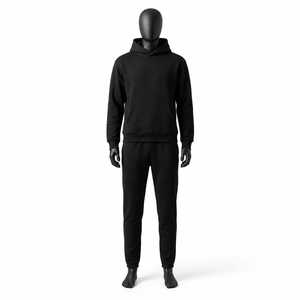 Men Printed Solid Casual Hooded Sweatshirt and <b>Jogger</b> Pants <b>Matching</b> Tracksuit <b>Set</b> - Product Image 1