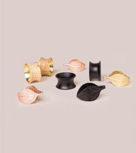 Leaf Shape Metal Napkin Rings 4.5cm Modern Design Wedding <b>Table</b> Decoration Accessory - Product Image 5