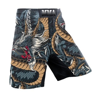 Shorts MMA pour hommes, imprimé contrasté, taille élastique, entraînement en salle de sport, kickboxing, légers, séchage rapide, colorés, arts martiaux - Product Image 1