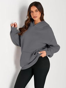 Sudadera informal extragrande con capucha para mujer, forrada, de manga larga, a rayas, de algodón, tela no tejida, transpirable, antipilling - Product Image 3