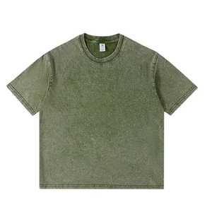 Camiseta de Hombre Verde Oliva 100% Algodón, Manga Corta, Cuello Redondo, Corte Regular, Color Sólido, Tejido de Lona, Ecológica - Product Image 1