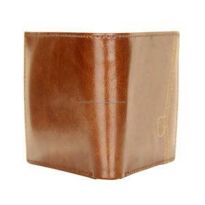 Portefeuille à deux volets de qualité supérieure pour hommes, logo personnalisé, protection RFID, courte longueur ouverte, cuir véritable, doublure lisse en polyester, vente en gros - Product Image 2