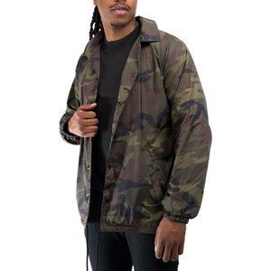 Men's Camouflage Windproof <b>Coach</b> Jacket Regular Fit Turn-down Collar Polyester Shell Casual Autumn Wear - Product Image 1