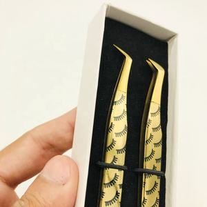 Meilleures ventes Extensions enduites de papier d'impression de cils de volume de botte mince Pince à épiler en acier inoxydable Meilleure vente en argent - Product Image 4