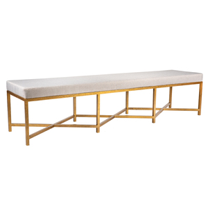 Modern Minimalist Iron <b>Bench</b> with Upholstered Seat Eco-Friendly and Durable for Dining Area - Product Image 5